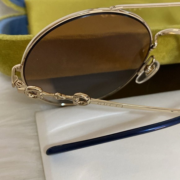 New Authentic Gucci Sunglasses GG0878S 003 59 Horsebit Oversized Round - Picture 5 of 12